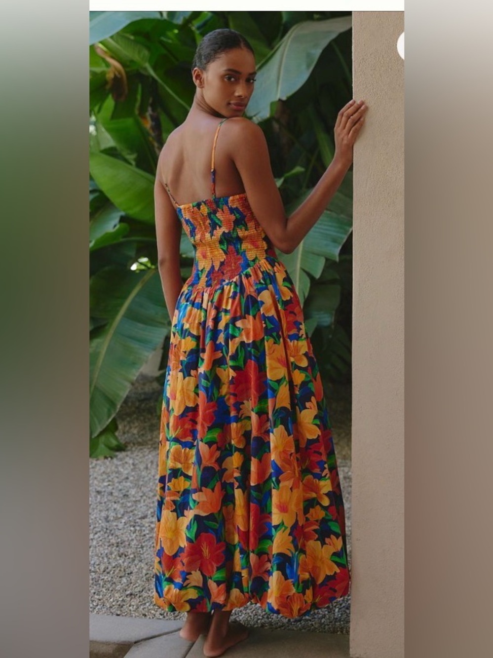 FARM Rio Orange & Blue Tropical Floral Maxi Dress - Picture 3 of 5